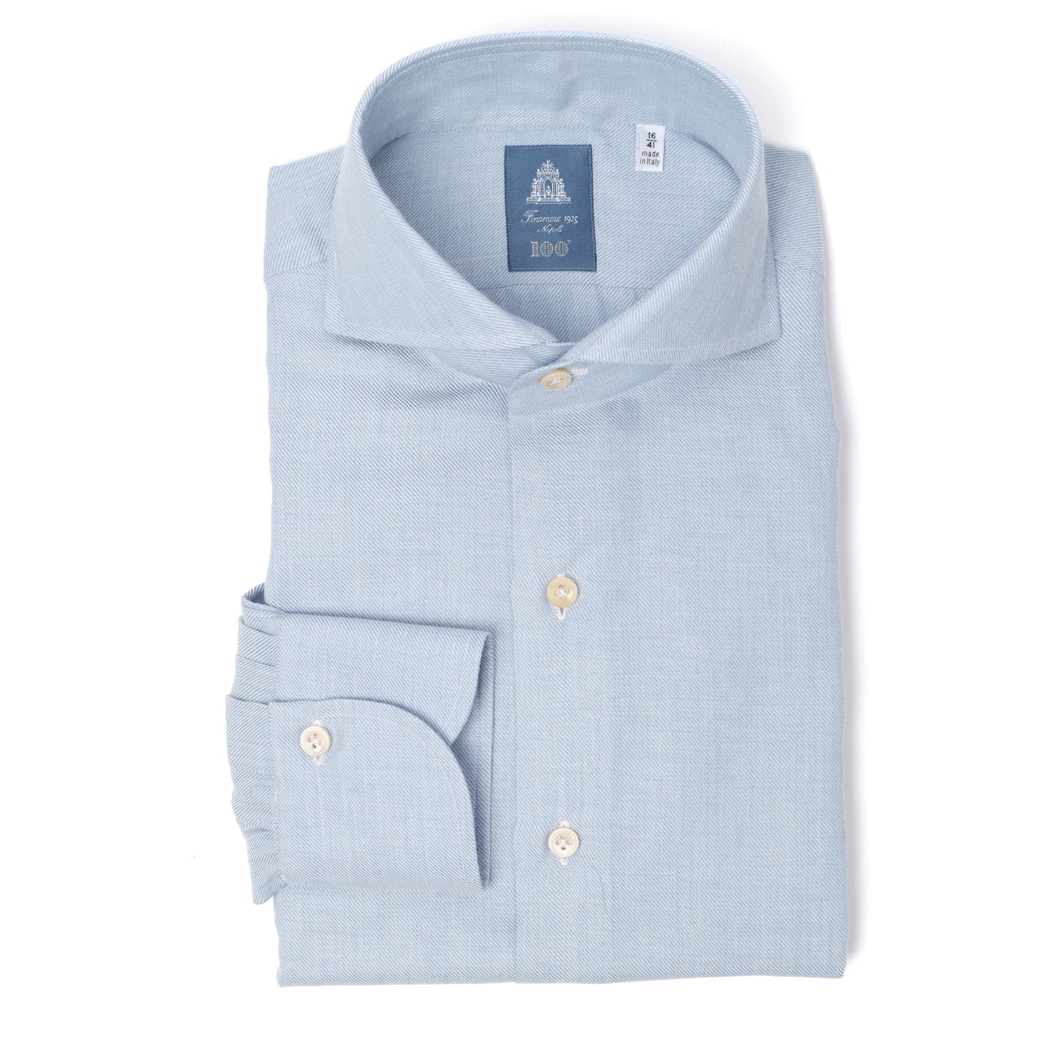 Hand-Sewn Shirt "Lusso Inverno" made of Cotton and Cashmere - Collo Sergio
